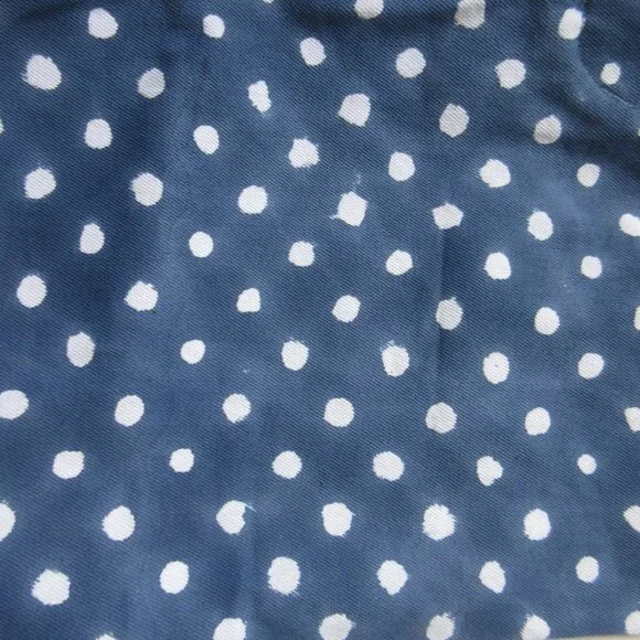 NWT SZ Blockprints Hand Block-Printed Disco Pants in Blue Polka Dots Canvas L - Picture 4 of 11